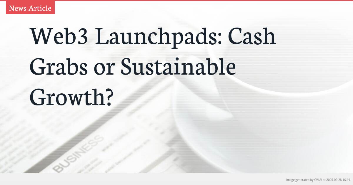 Web3 Launchpads: Cash Grabs or Sustainable Growth?
