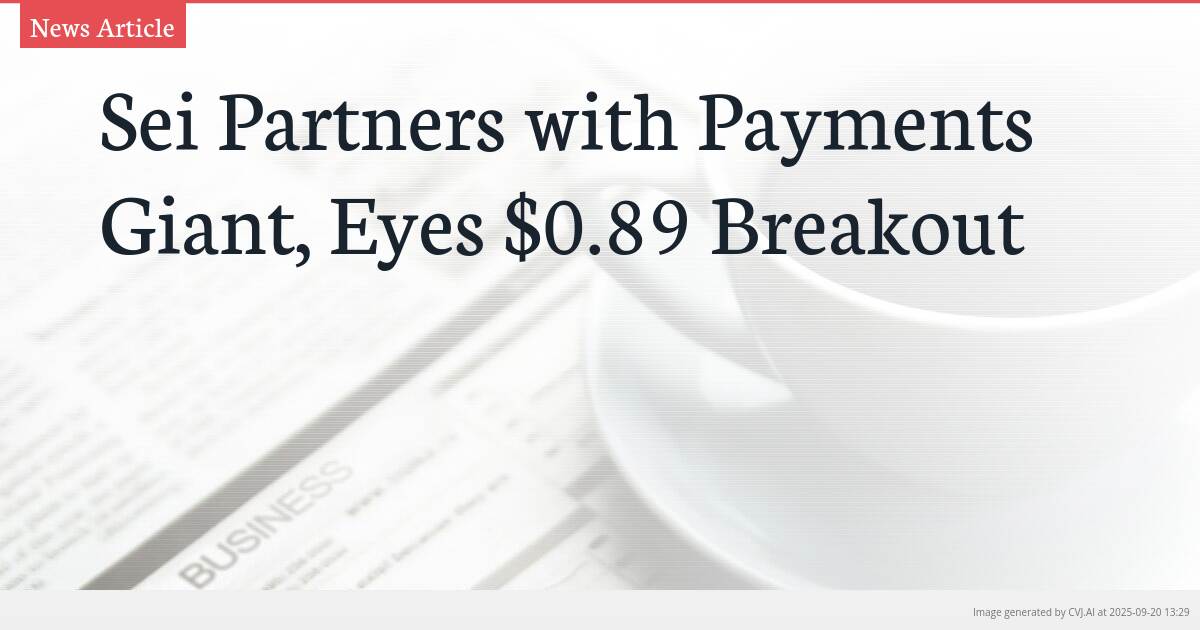 Sei Partners with Payments Giant, Eyes $0.89 Breakout