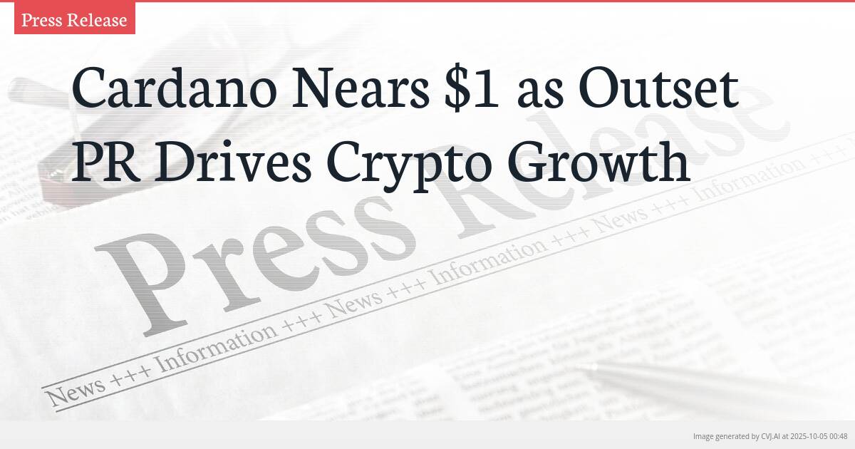 Cardano Nears $1 as Outset PR Drives Crypto Growth