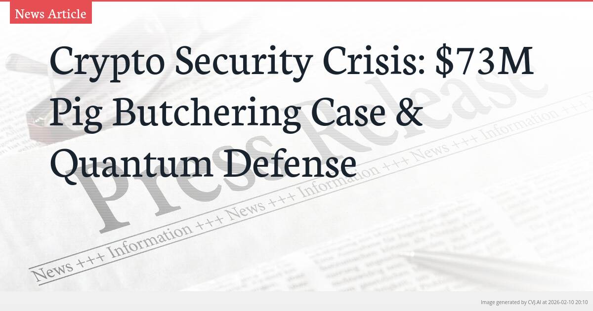Crypto Security Crisis: $73M Pig Butchering Case & Quantum Defense