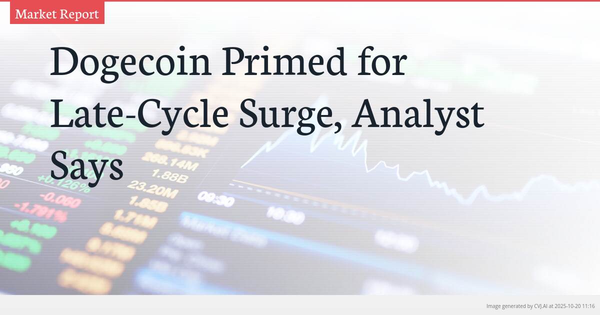 Dogecoin Primed for Late-Cycle Surge, Analyst Says