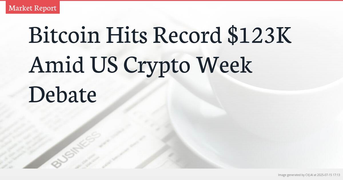 Bitcoin Hits Record $123K Amid US Crypto Week Debate