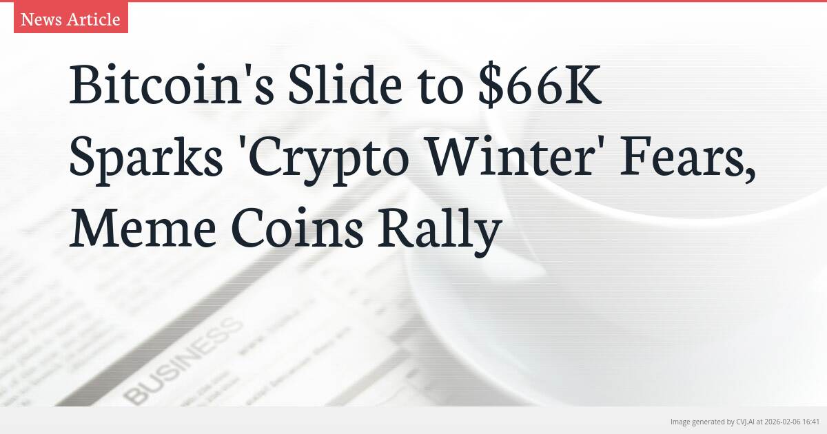 Bitcoin’s Slide to $66K Sparks ‘Crypto Winter’ Fears, Meme Coins Rally