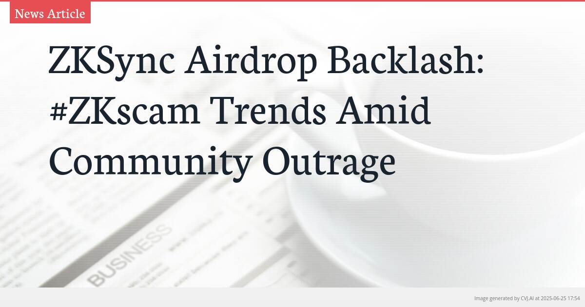 ZKSync Airdrop Backlash: #ZKscam Trends Amid Community Outrage