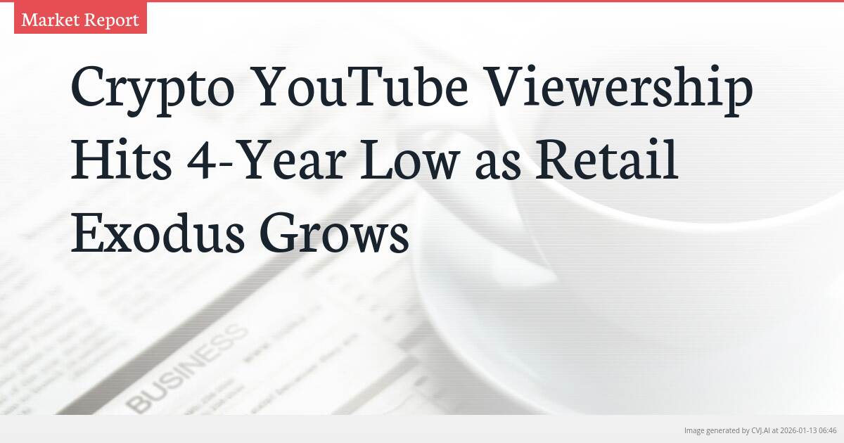 Crypto YouTube Viewership Hits 4-Year Low as Retail Exodus Grows