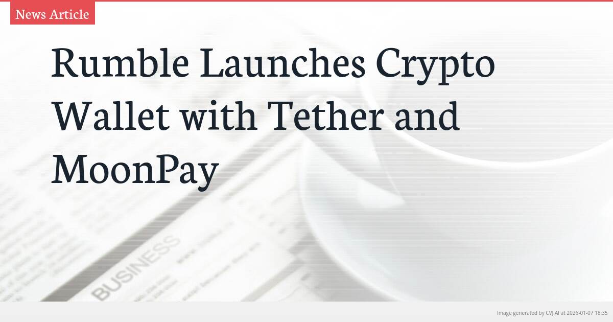 Rumble Launches Crypto Wallet with Tether and MoonPay