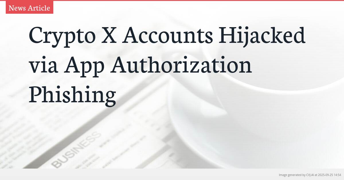Crypto X Accounts Hijacked via App Authorization Phishing