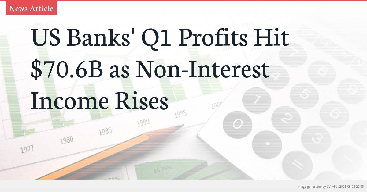 US Banks’ Q1 Profits Hit $70.6B as Non-Interest Income Rises