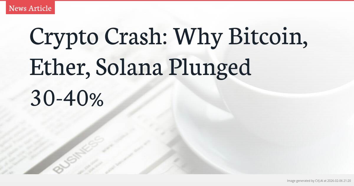 Crypto Crash: Why Bitcoin, Ether, Solana Plunged 30-40%