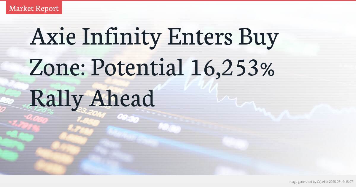 Axie Infinity Enters Buy Zone: Potential 16,253% Rally Ahead