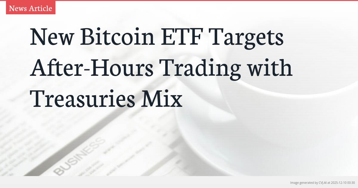 New Bitcoin ETF Targets After-Hours Trading with Treasuries Mix