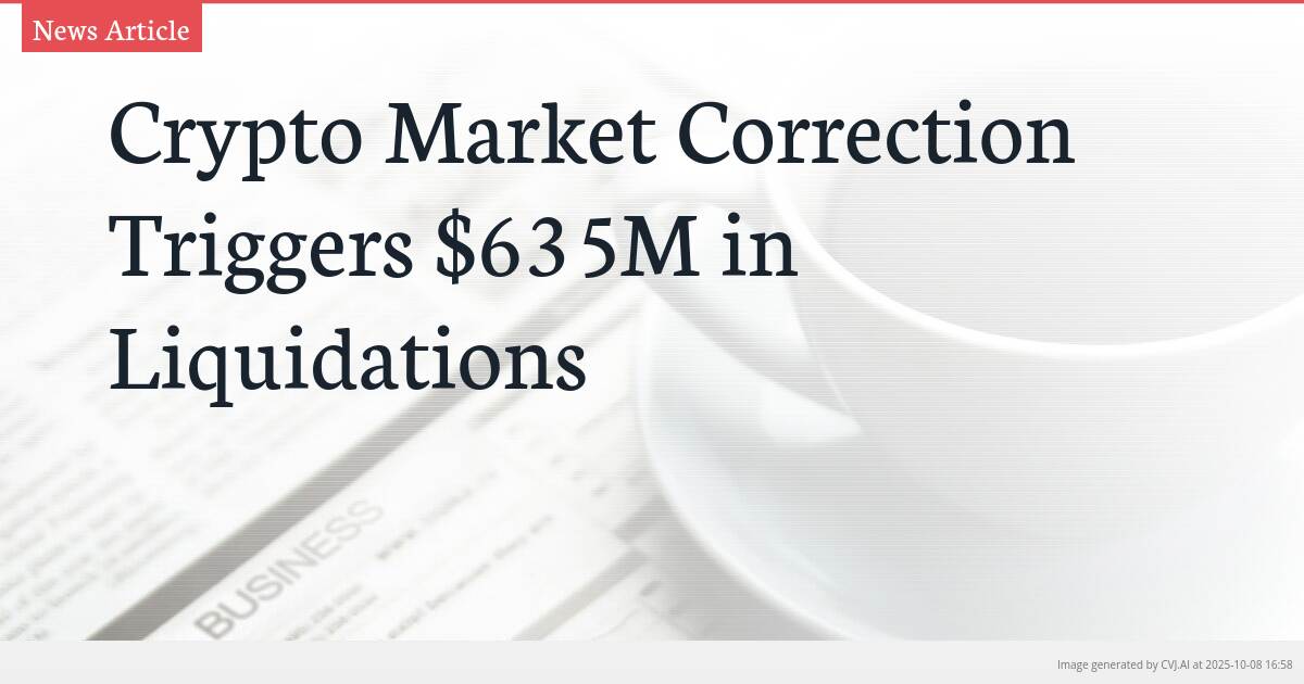 Crypto Market Correction Triggers $635M in Liquidations