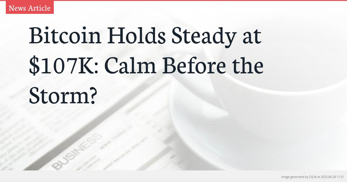 Bitcoin Holds Steady at $107K: Calm Before the Storm?