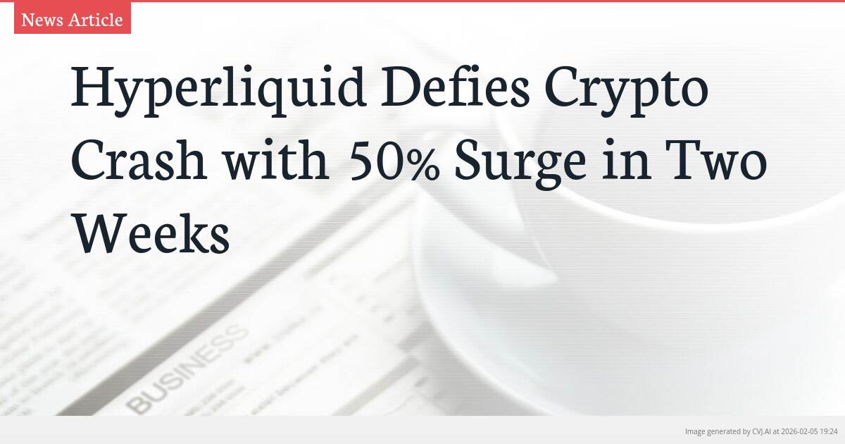 Hyperliquid Defies Crypto Crash with 50% Surge in Two Weeks
