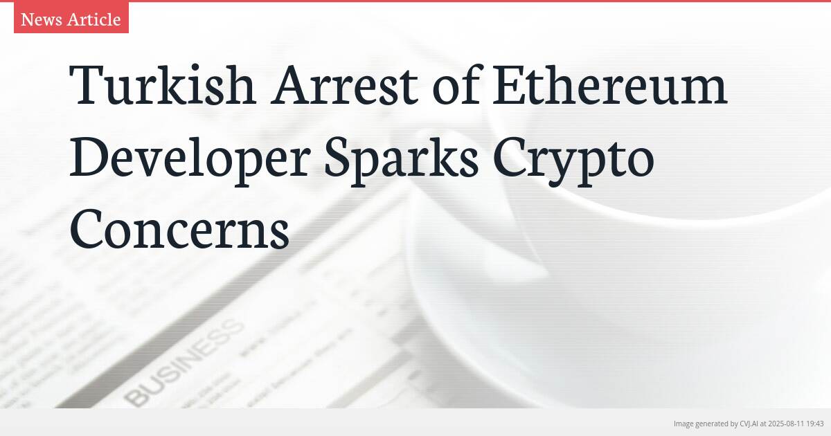 Turkish Arrest of Ethereum Developer Sparks Crypto Concerns