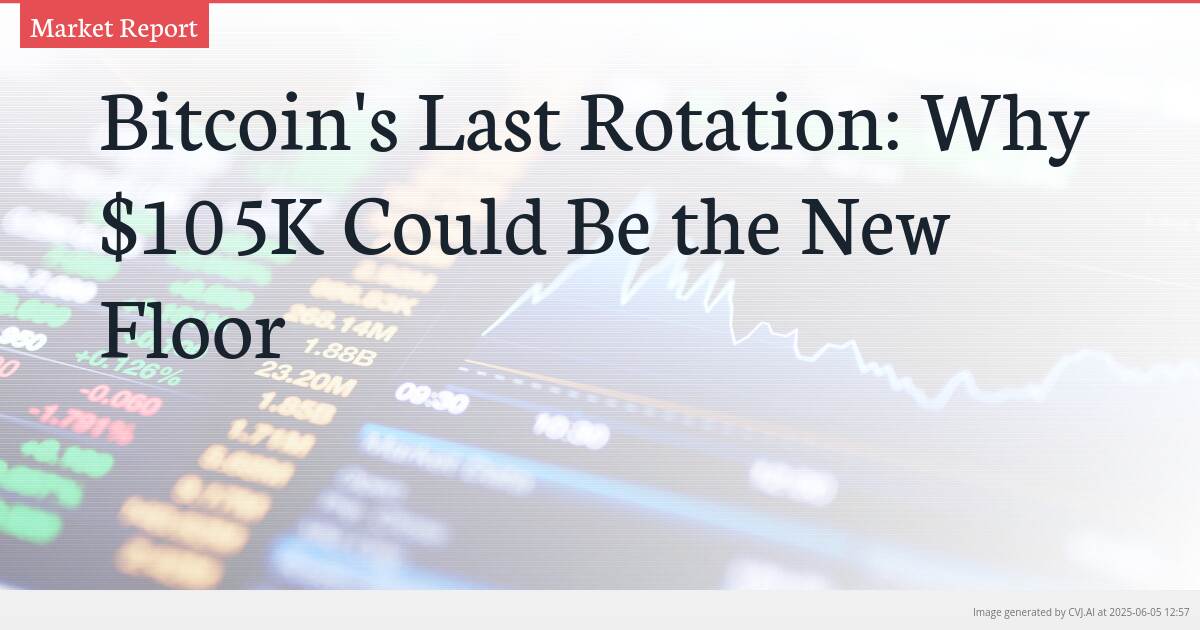 Bitcoin’s Last Rotation: Why $105K Could Be the New Floor