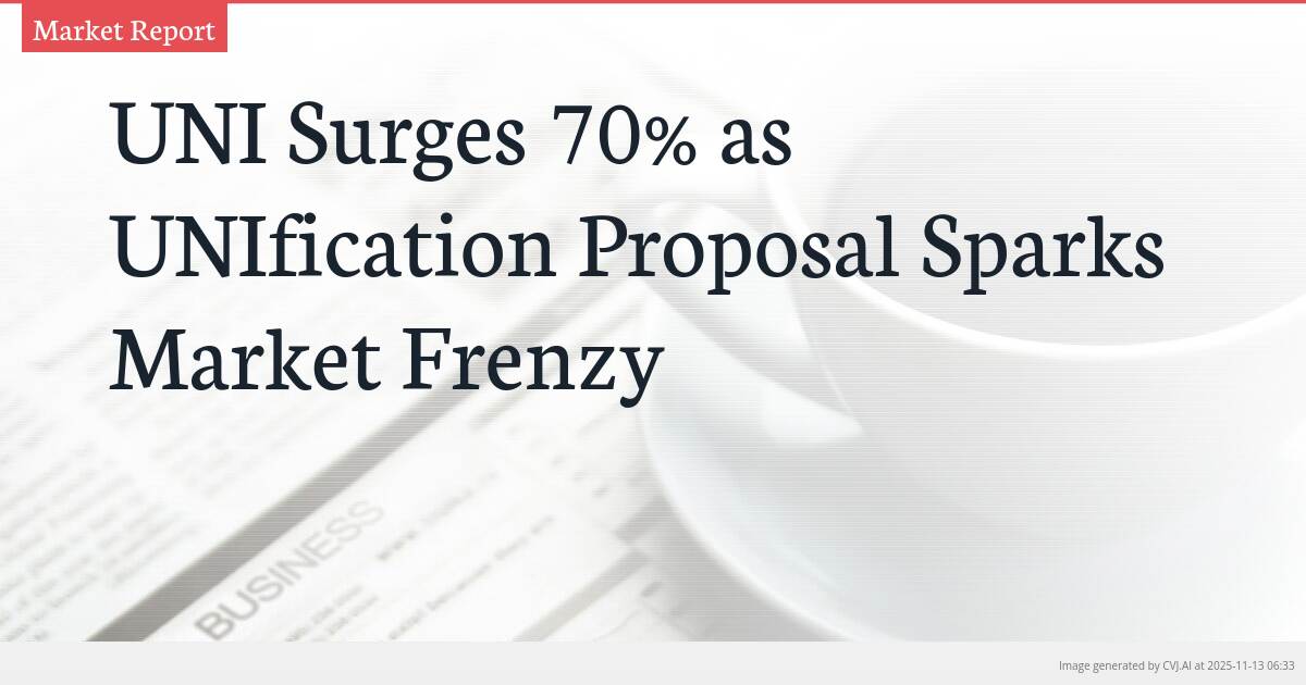 UNI Surges 70% as UNIfication Proposal Sparks Market Frenzy