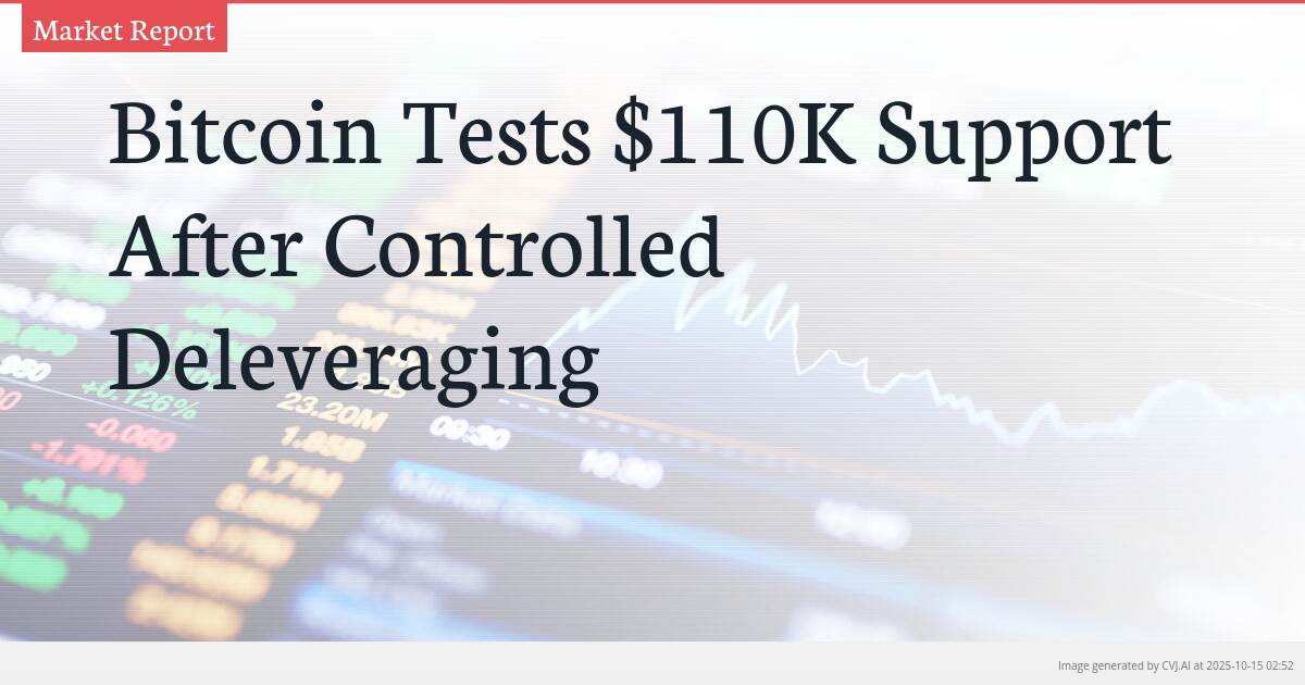 Bitcoin Tests $110K Support After Controlled Deleveraging