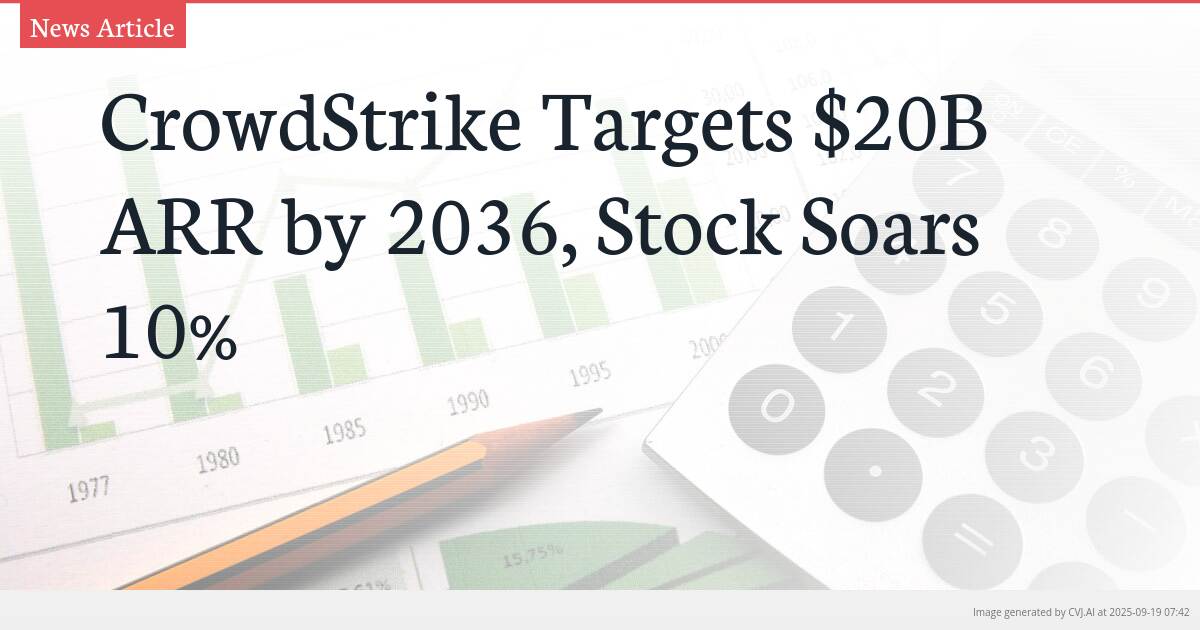 CrowdStrike Targets $20B ARR by 2036, Stock Soars 10%