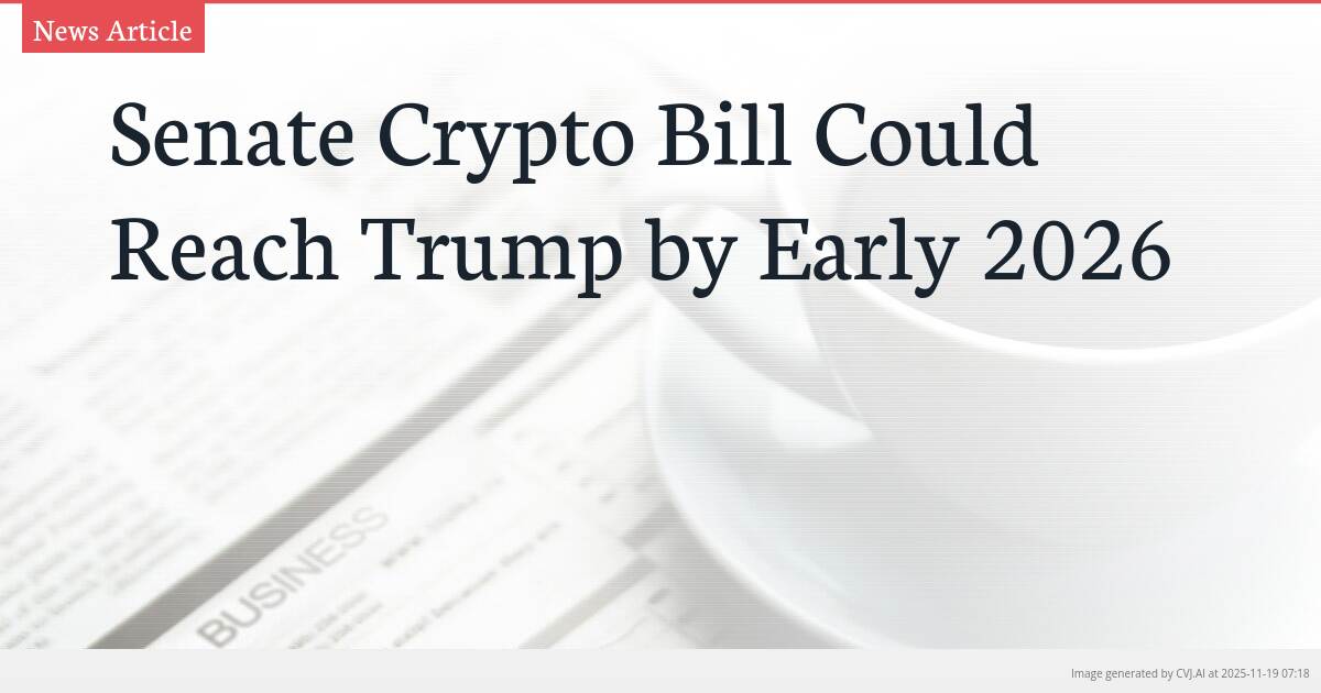Senate Crypto Bill Could Reach Trump by Early 2026