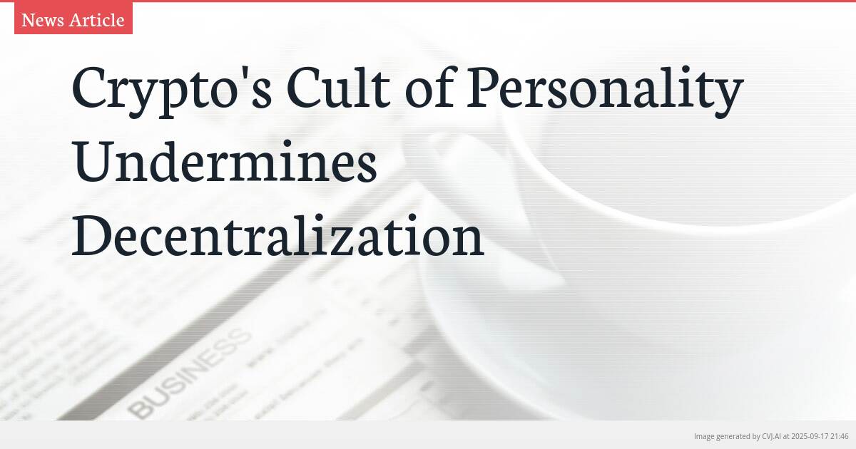 Crypto’s Cult of Personality Undermines Decentralization