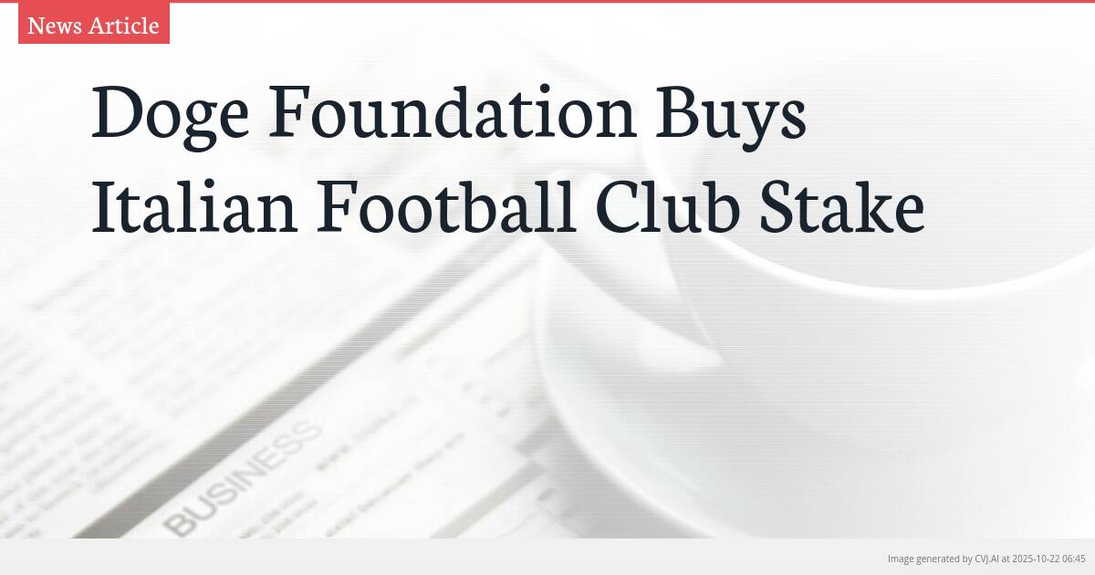 Doge Foundation Buys Italian Football Club Stake