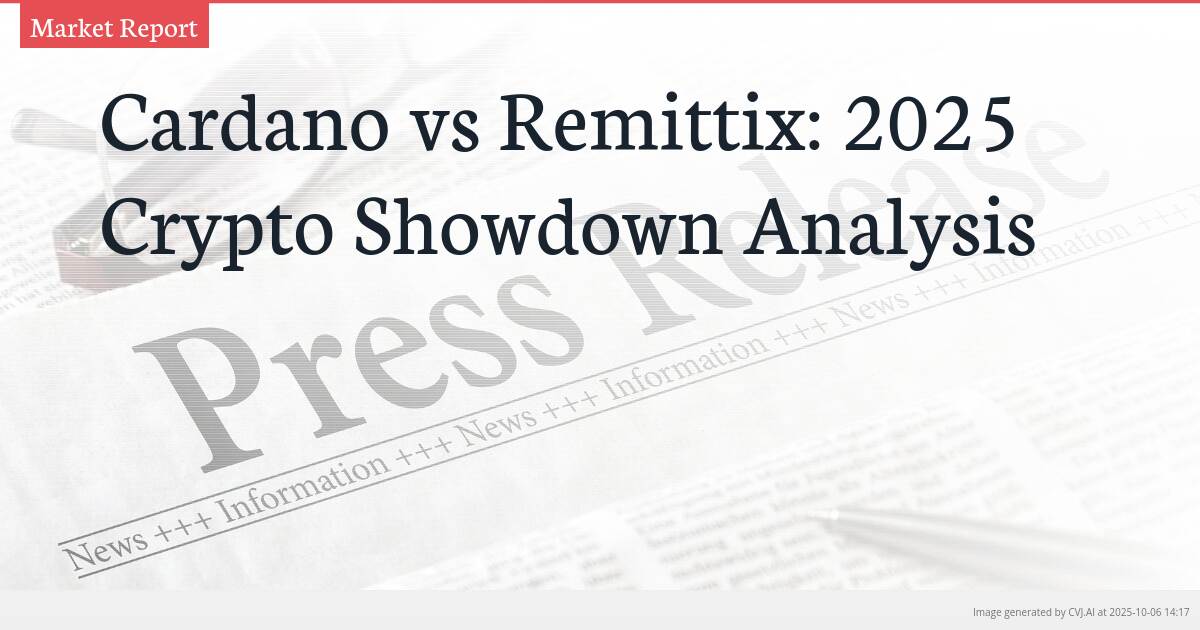 Cardano vs Remittix: 2025 Crypto Showdown Analysis