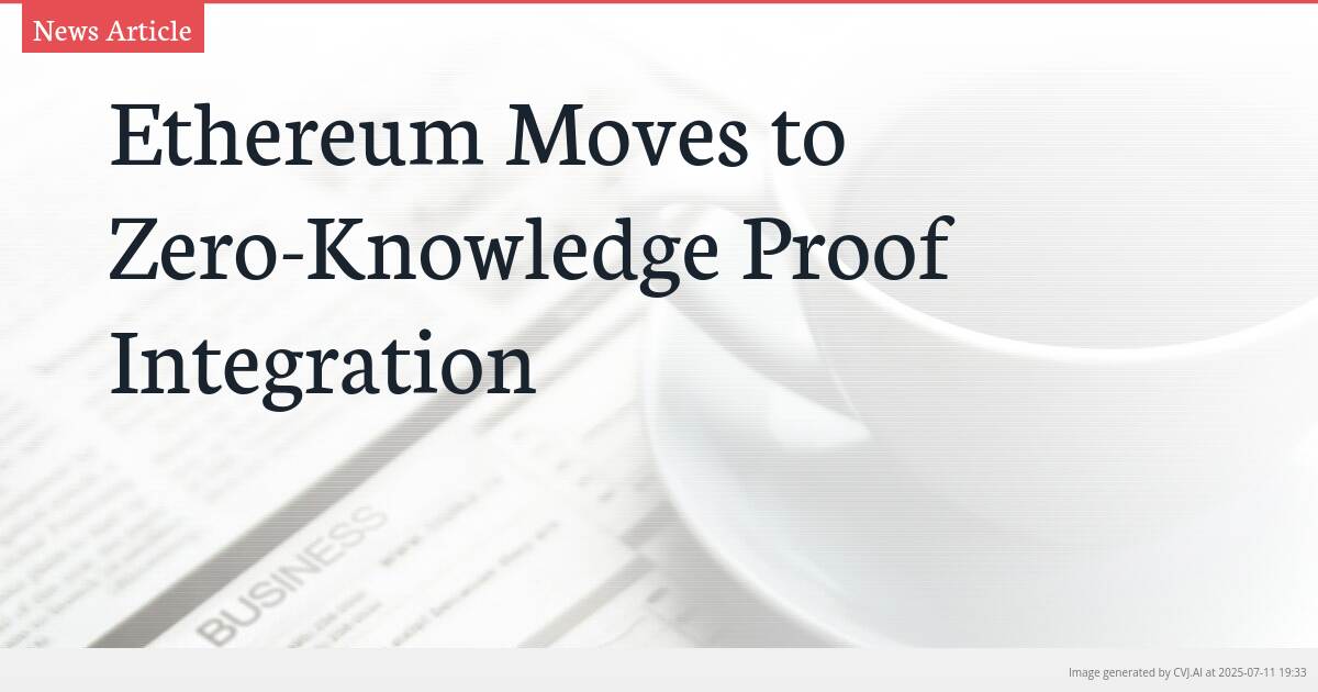 Ethereum Moves to Zero-Knowledge Proof Integration