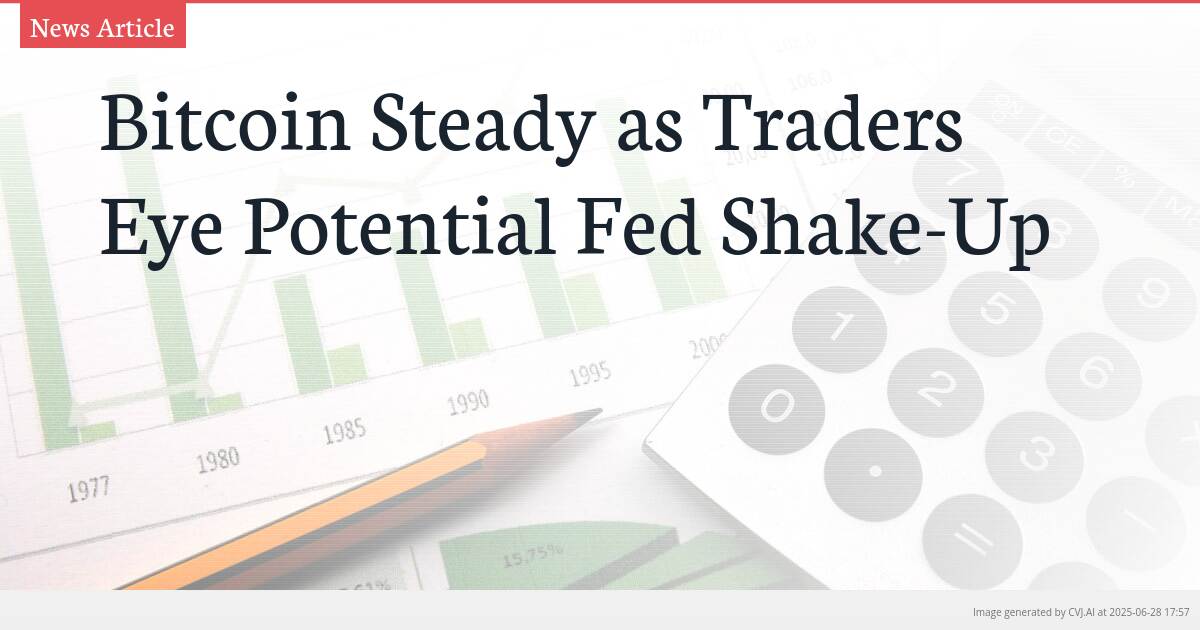 Bitcoin Steady as Traders Eye Potential Fed Shake-Up