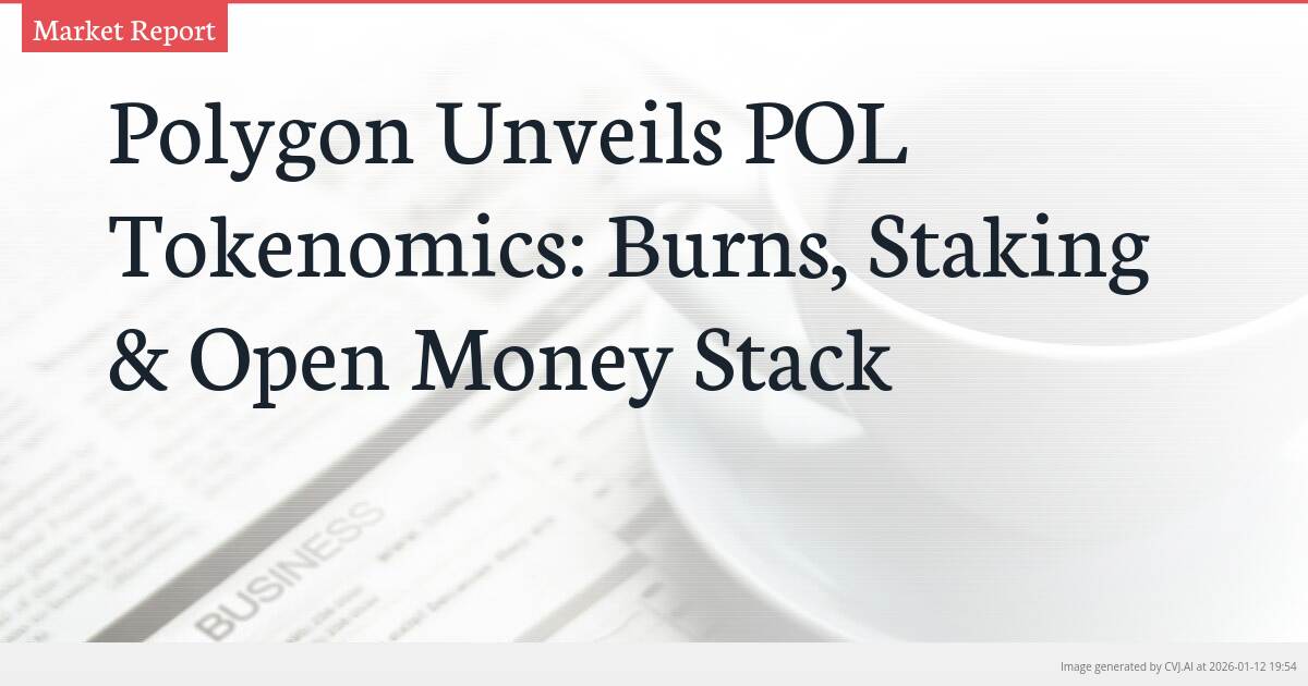 Polygon Unveils POL Tokenomics: Burns, Staking & Open Money Stack