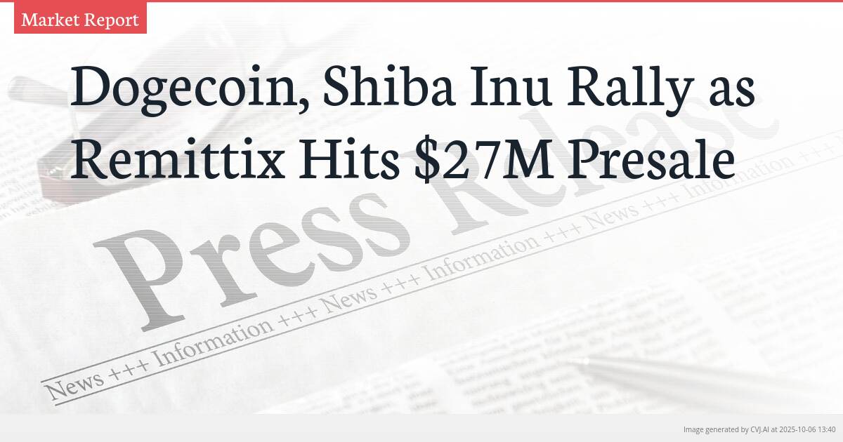 Dogecoin, Shiba Inu Rally as Remittix Hits $27M Presale