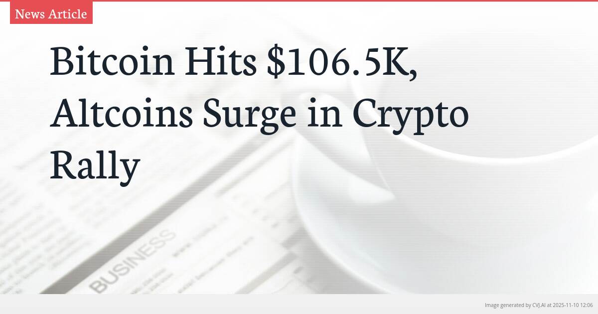 Bitcoin Hits $106.5K, Altcoins Surge in Crypto Rally