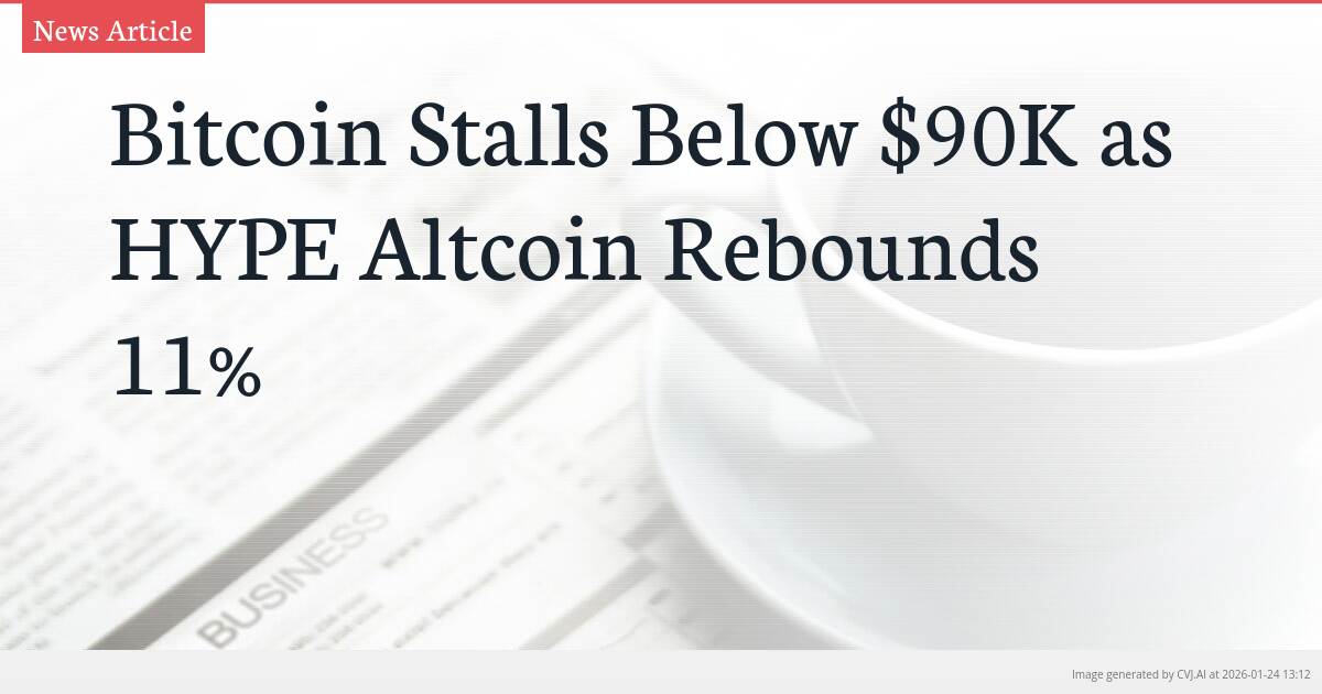 Bitcoin Stalls Below $90K as HYPE Altcoin Rebounds 11%