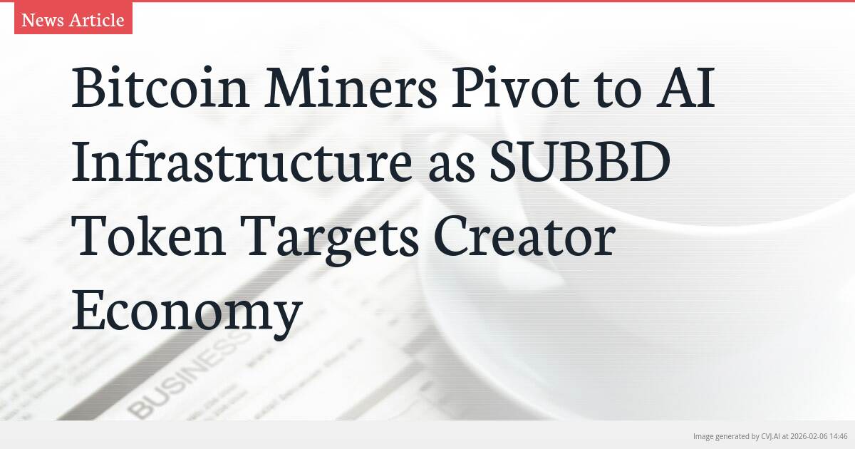 Bitcoin Miners Pivot to AI Infrastructure as SUBBD Token Targets Creator Economy