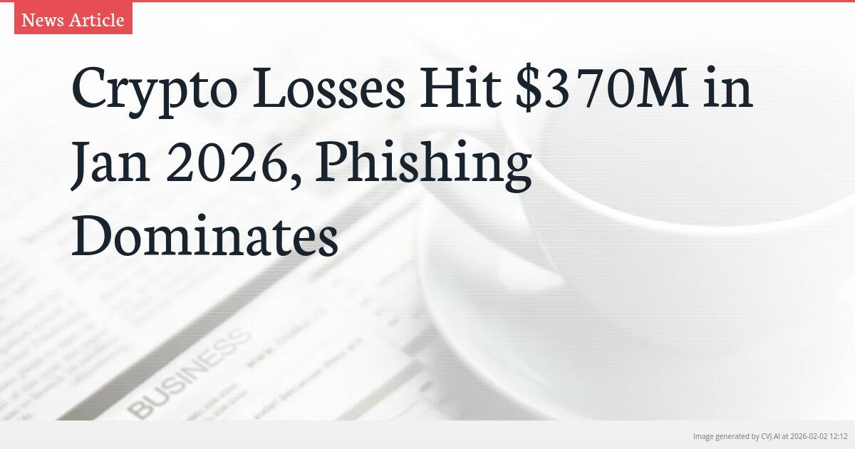 Crypto Losses Hit $370M in Jan 2026, Phishing Dominates