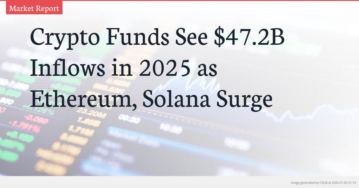Crypto Funds See $47.2B Inflows in 2025 as Ethereum, Solana Surge
