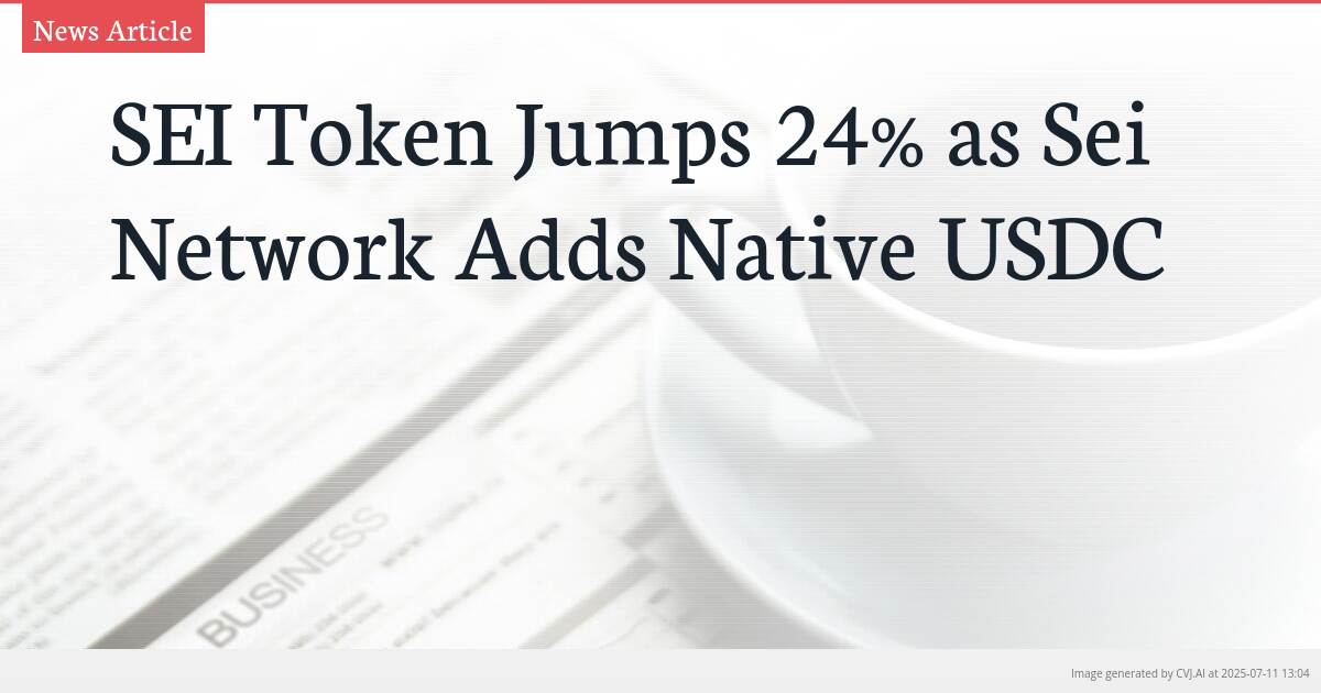 SEI Token Jumps 24% as Sei Network Adds Native USDC