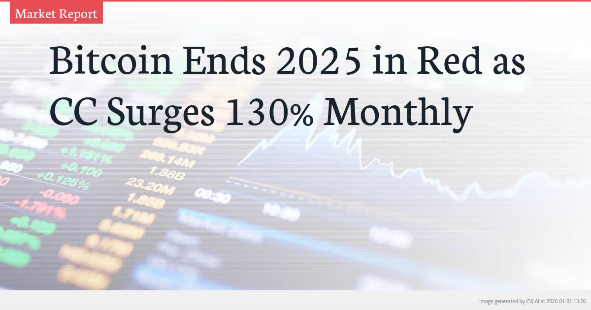 Bitcoin Ends 2025 in Red as CC Surges 130% Monthly