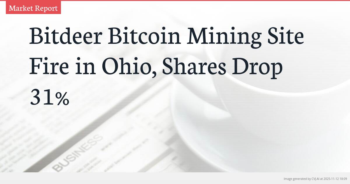 Bitdeer Bitcoin Mining Site Fire in Ohio, Shares Drop 31%