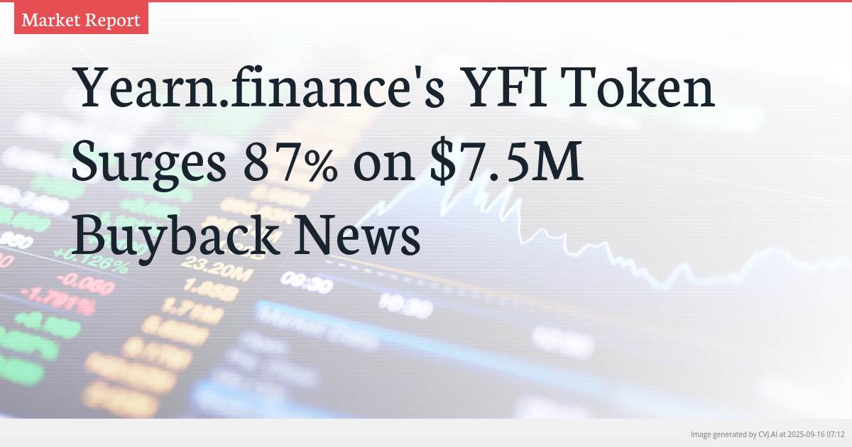 Yearn.finance’s YFI Token Surges 87% on $7.5M Buyback News