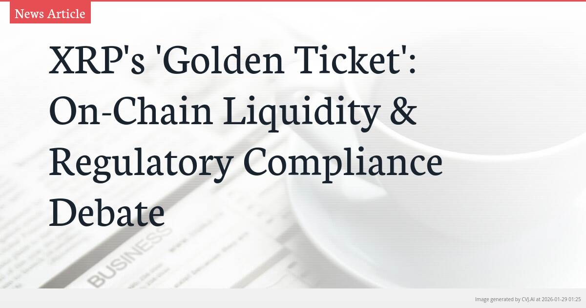 XRP’s ‘Golden Ticket’: On-Chain Liquidity & Regulatory Compliance Debate