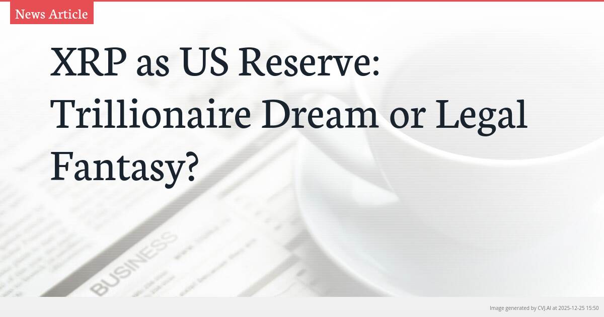 XRP as US Reserve: Trillionaire Dream or Legal Fantasy?