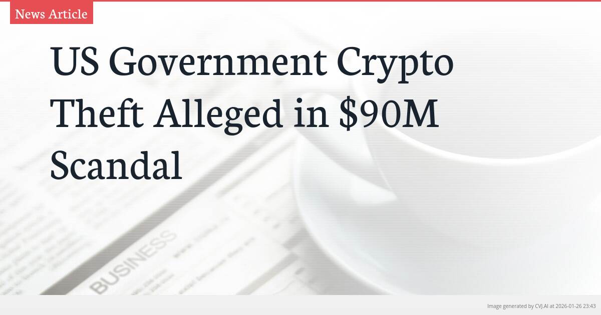 US Government Crypto Theft Alleged in $90M Scandal