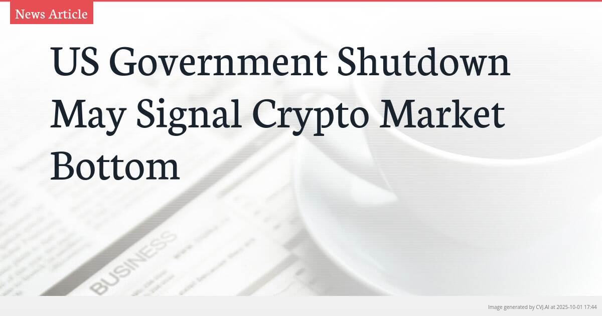 US Government Shutdown May Signal Crypto Market Bottom