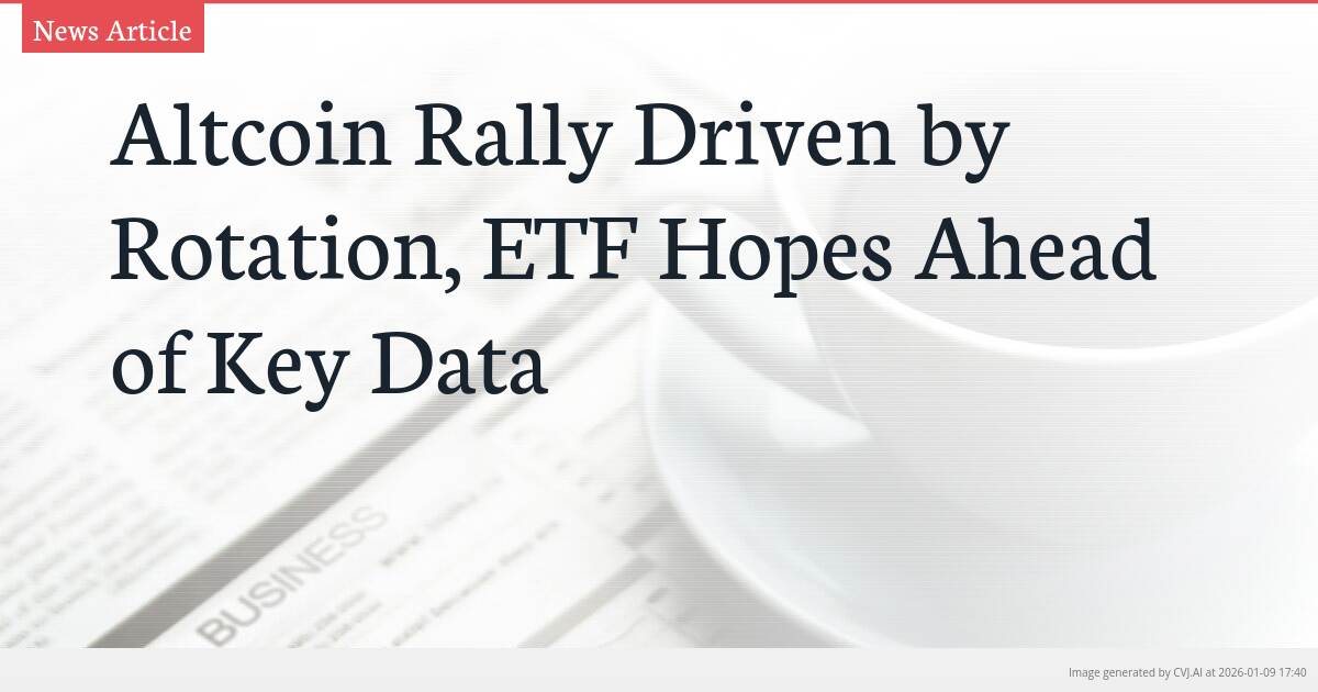 Altcoin Rally Driven by Rotation, ETF Hopes Ahead of Key Data