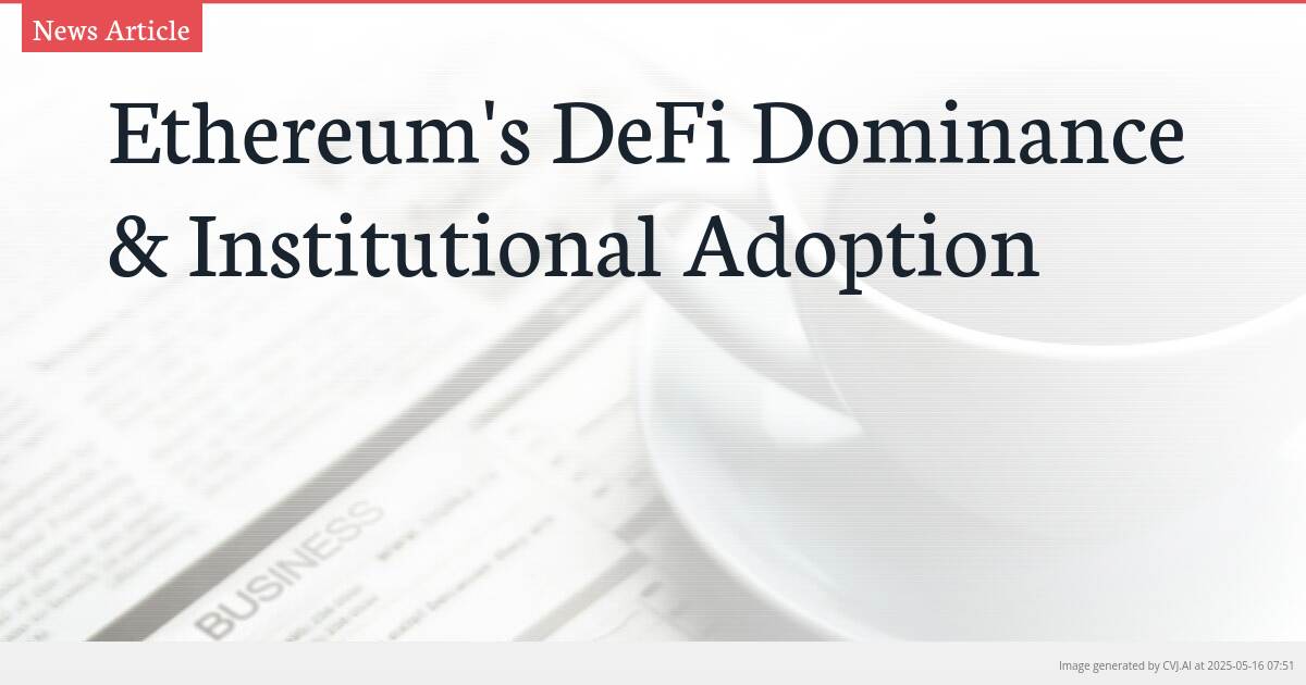 Ethereum’s DeFi Dominance & Institutional Adoption