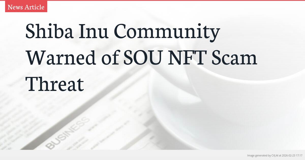 Shiba Inu Community Warned of SOU NFT Scam Threat