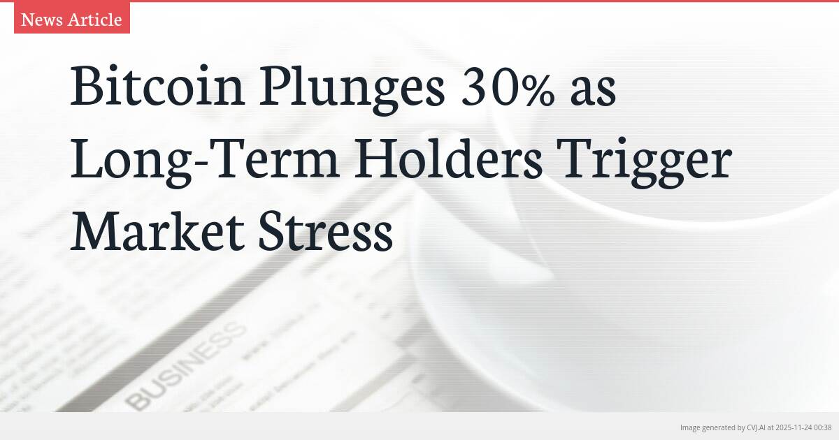 Bitcoin Plunges 30% as Long-Term Holders Trigger Market Stress