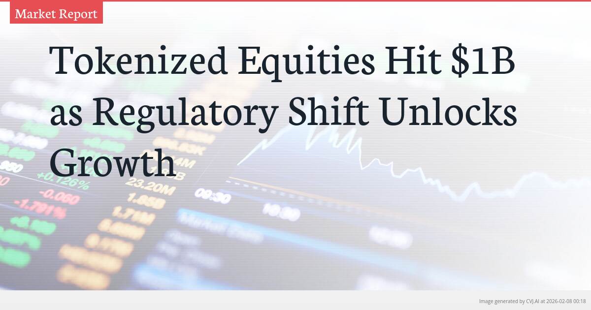 Tokenized Equities Hit $1B as Regulatory Shift Unlocks Growth