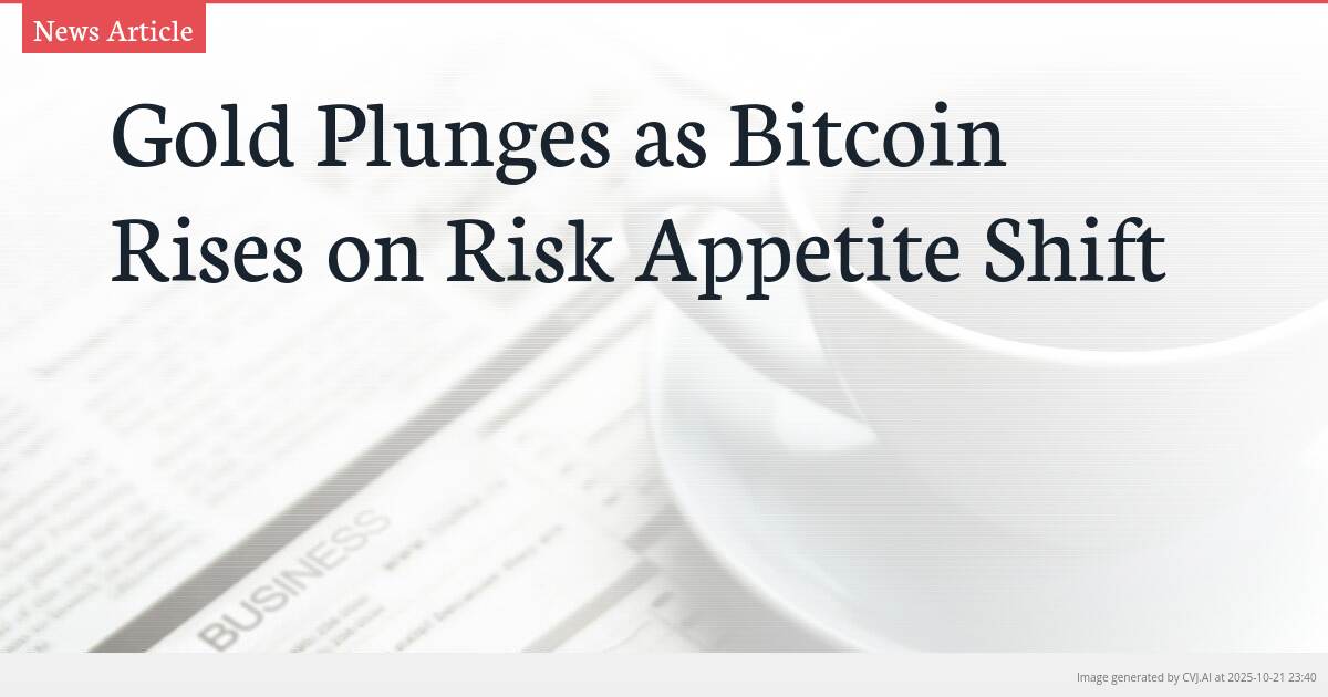 Gold Plunges as Bitcoin Rises on Risk Appetite Shift